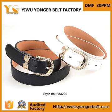 Black and White Skinny Fashion Elegant Girls Belt Leather Woman Belt